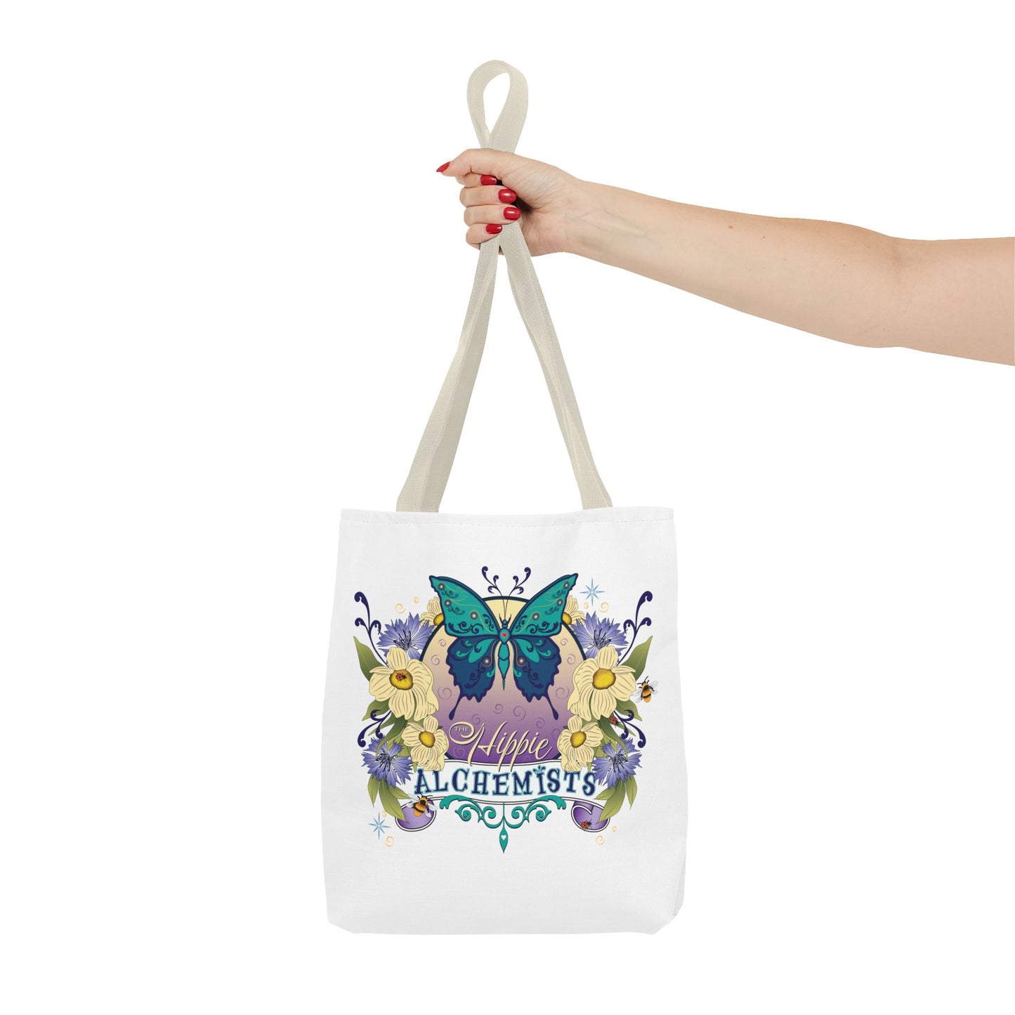 Hippie Alchemists Tote Bag, Bohemian Bag, Eco-Friendly Bag, Gift for Her, Butterfly Design, Beach Bag, Festival Tote