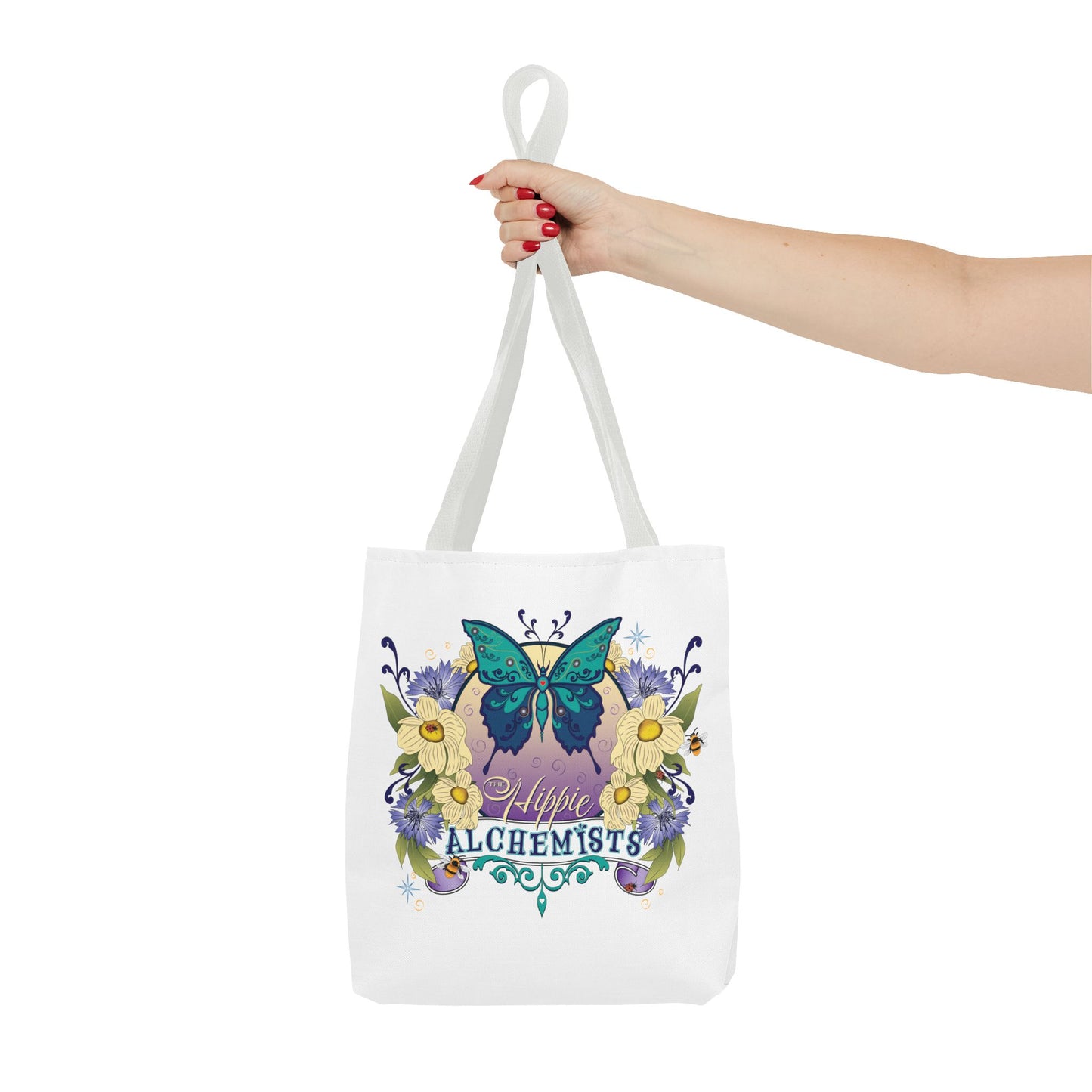 Hippie Alchemists Tote Bag, Bohemian Bag, Eco-Friendly Bag, Gift for Her, Butterfly Design, Beach Bag, Festival Tote