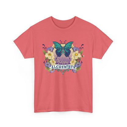 The Hippie Alchemist Tee - Unisex Heavy Cotton Tee, Nature Lover Gift, Spring Fashion, Eco-Friendly Apparel, Unique Graphic Tee - Butterflies and Flowers