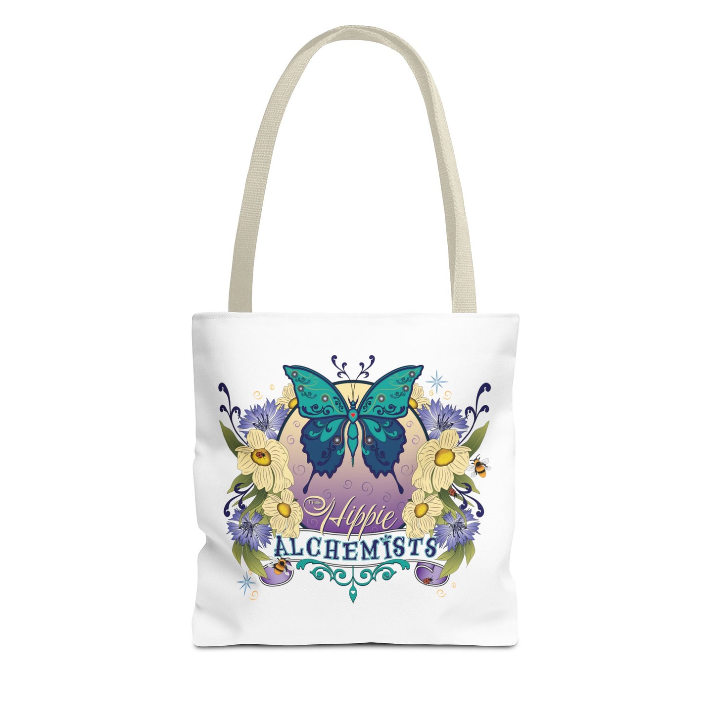 Hippie Alchemists Tote Bag, Bohemian Bag, Eco-Friendly Bag, Gift for Her, Butterfly Design, Beach Bag, Festival Tote