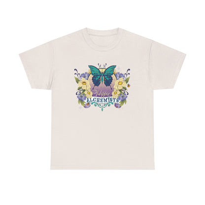 The Hippie Alchemist Tee - Unisex Heavy Cotton Tee, Nature Lover Gift, Spring Fashion, Eco-Friendly Apparel, Unique Graphic Tee - Butterflies and Flowers