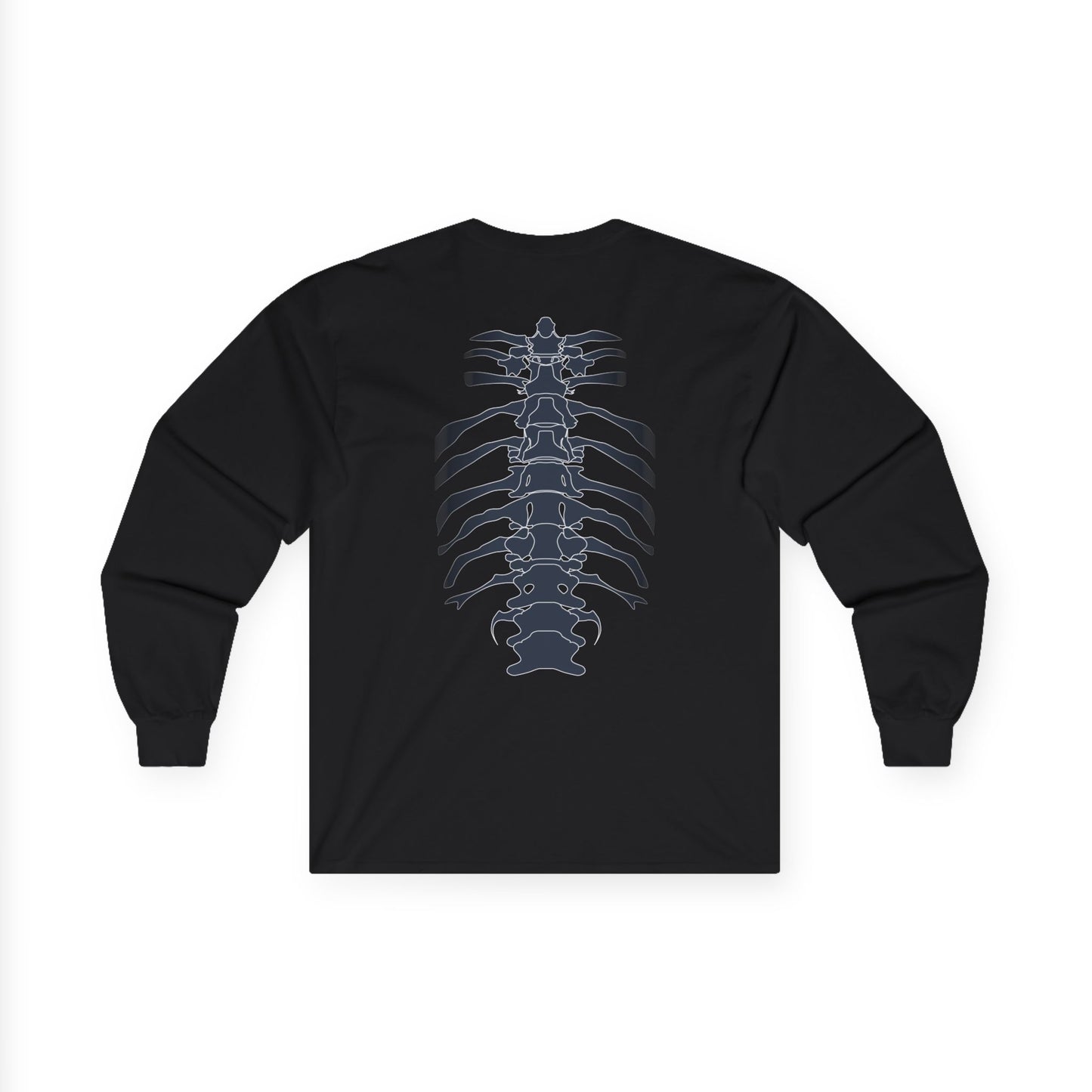Unisex Spine Art Long Sleeve Tee, Skeleton Shirt, Educational Apparel, Unique Gift for Medical Students, Halloween Costume, Anatomy Tee