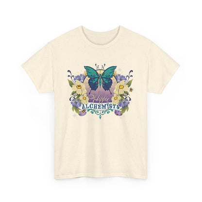 The Hippie Alchemist Tee - Unisex Heavy Cotton Tee, Nature Lover Gift, Spring Fashion, Eco-Friendly Apparel, Unique Graphic Tee - Butterflies and Flowers