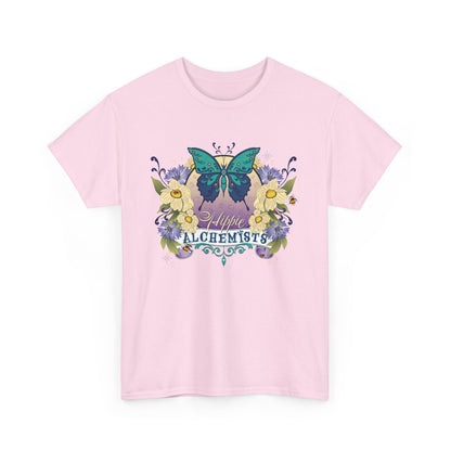 The Hippie Alchemist Tee - Unisex Heavy Cotton Tee, Nature Lover Gift, Spring Fashion, Eco-Friendly Apparel, Unique Graphic Tee - Butterflies and Flowers