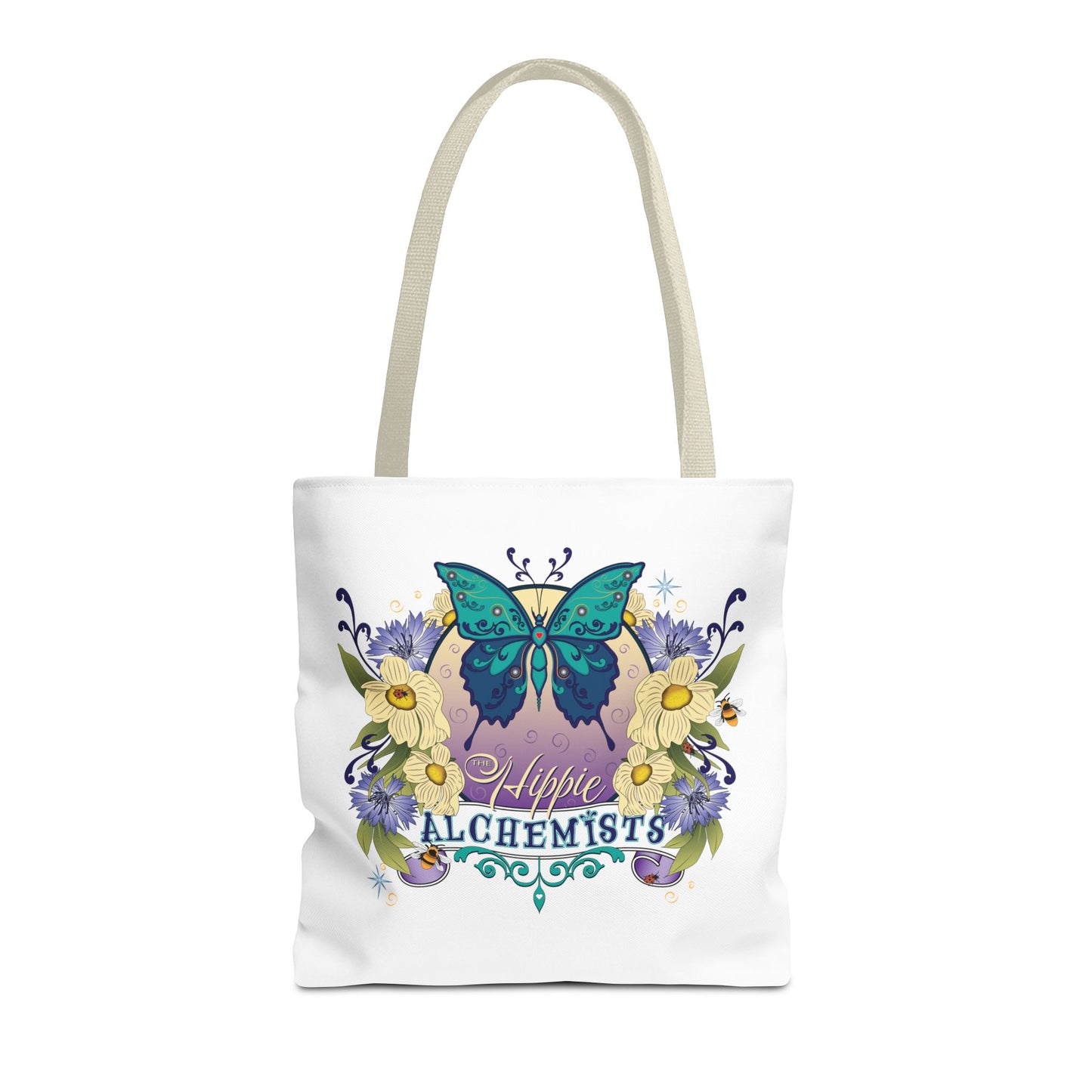 Hippie Alchemists Tote Bag, Bohemian Bag, Eco-Friendly Bag, Gift for Her, Butterfly Design, Beach Bag, Festival Tote