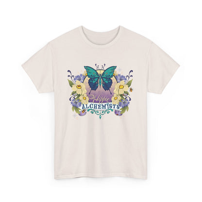 The Hippie Alchemist Tee - Unisex Heavy Cotton Tee, Nature Lover Gift, Spring Fashion, Eco-Friendly Apparel, Unique Graphic Tee - Butterflies and Flowers