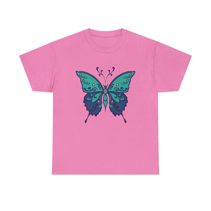 Colorful Butterfly Graphic Tee, Unisex Cotton Shirt, Nature Lover Gift, Fun Summer Tee, Butterfly Art Tee, Unique Casual Wear