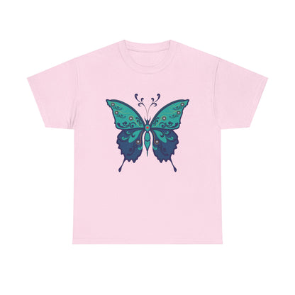 Colorful Butterfly Graphic Tee, Unisex Cotton Shirt, Nature Lover Gift, Fun Summer Tee, Butterfly Art Tee, Unique Casual Wear
