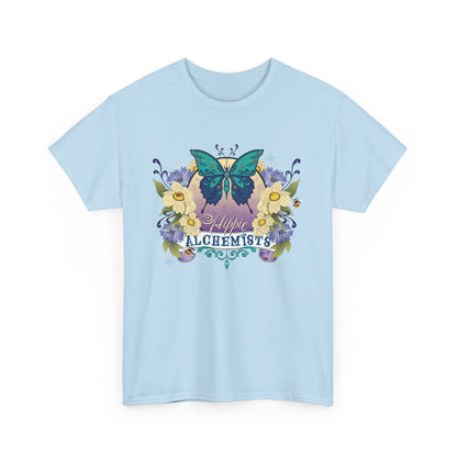The Hippie Alchemist Tee - Unisex Heavy Cotton Tee, Nature Lover Gift, Spring Fashion, Eco-Friendly Apparel, Unique Graphic Tee - Butterflies and Flowers