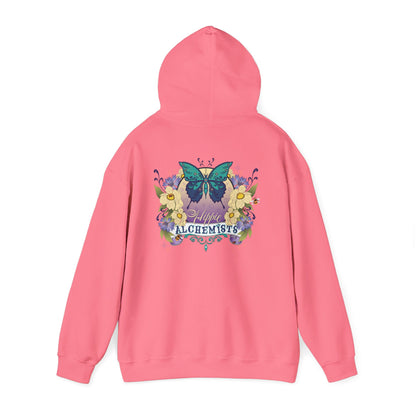 The Hippie Alchemists Hoodie, Unisex Sweatshirt, Nature-Inspired Apparel, Gift for Butterfly Lovers, Spiritual Fashion, Cozy Layering