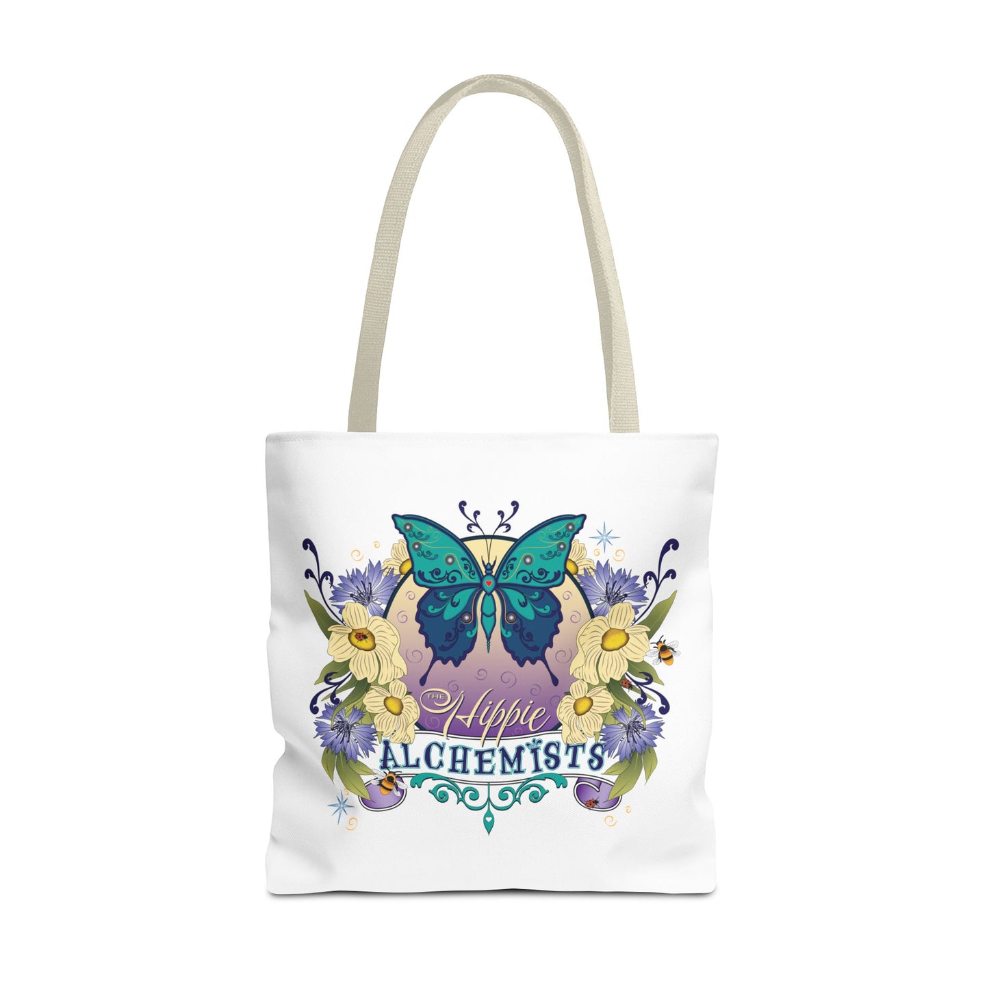 Hippie Alchemists Tote Bag, Bohemian Bag, Eco-Friendly Bag, Gift for Her, Butterfly Design, Beach Bag, Festival Tote