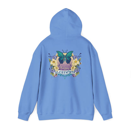 The Hippie Alchemists Hoodie, Unisex Sweatshirt, Nature-Inspired Apparel, Gift for Butterfly Lovers, Spiritual Fashion, Cozy Layering
