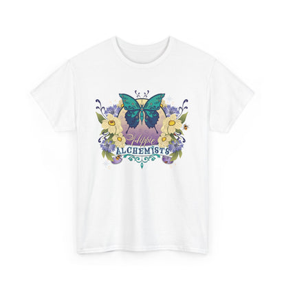 The Hippie Alchemist Tee - Unisex Heavy Cotton Tee, Nature Lover Gift, Spring Fashion, Eco-Friendly Apparel, Unique Graphic Tee - Butterflies and Flowers