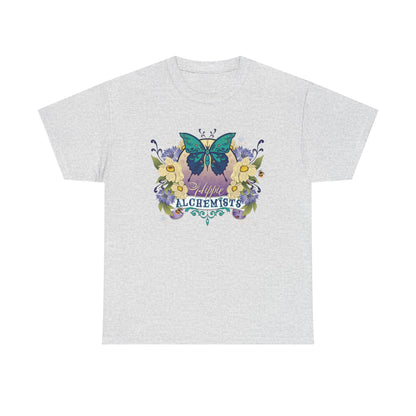 The Hippie Alchemist Tee - Unisex Heavy Cotton Tee, Nature Lover Gift, Spring Fashion, Eco-Friendly Apparel, Unique Graphic Tee - Butterflies and Flowers