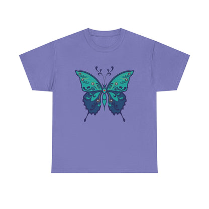 Colorful Butterfly Graphic Tee, Unisex Cotton Shirt, Nature Lover Gift, Fun Summer Tee, Butterfly Art Tee, Unique Casual Wear