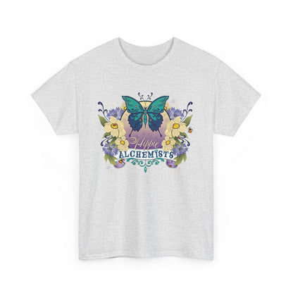 The Hippie Alchemist Tee - Unisex Heavy Cotton Tee, Nature Lover Gift, Spring Fashion, Eco-Friendly Apparel, Unique Graphic Tee - Butterflies and Flowers