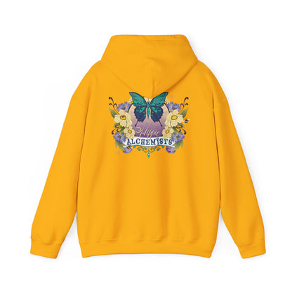 The Hippie Alchemists Hoodie, Unisex Sweatshirt, Nature-Inspired Apparel, Gift for Butterfly Lovers, Spiritual Fashion, Cozy Layering