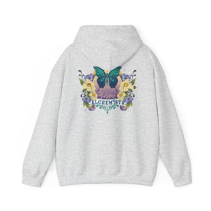 The Hippie Alchemists Hoodie, Unisex Sweatshirt, Nature-Inspired Apparel, Gift for Butterfly Lovers, Spiritual Fashion, Cozy Layering