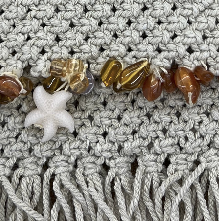 Julia's Embellished Macrame Purse (Brown Beads)